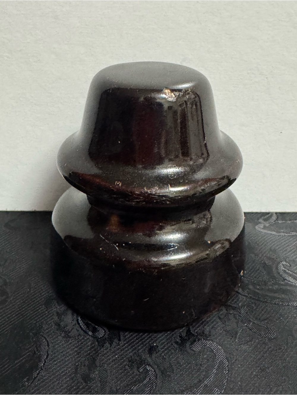 Vintage Brown Ceramic Insulator